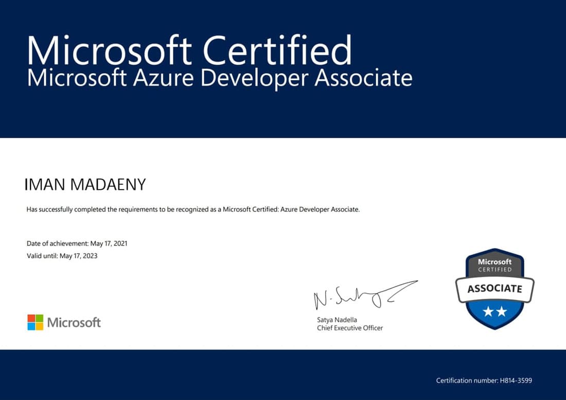 Microsoft Azure Developer Associate Certification