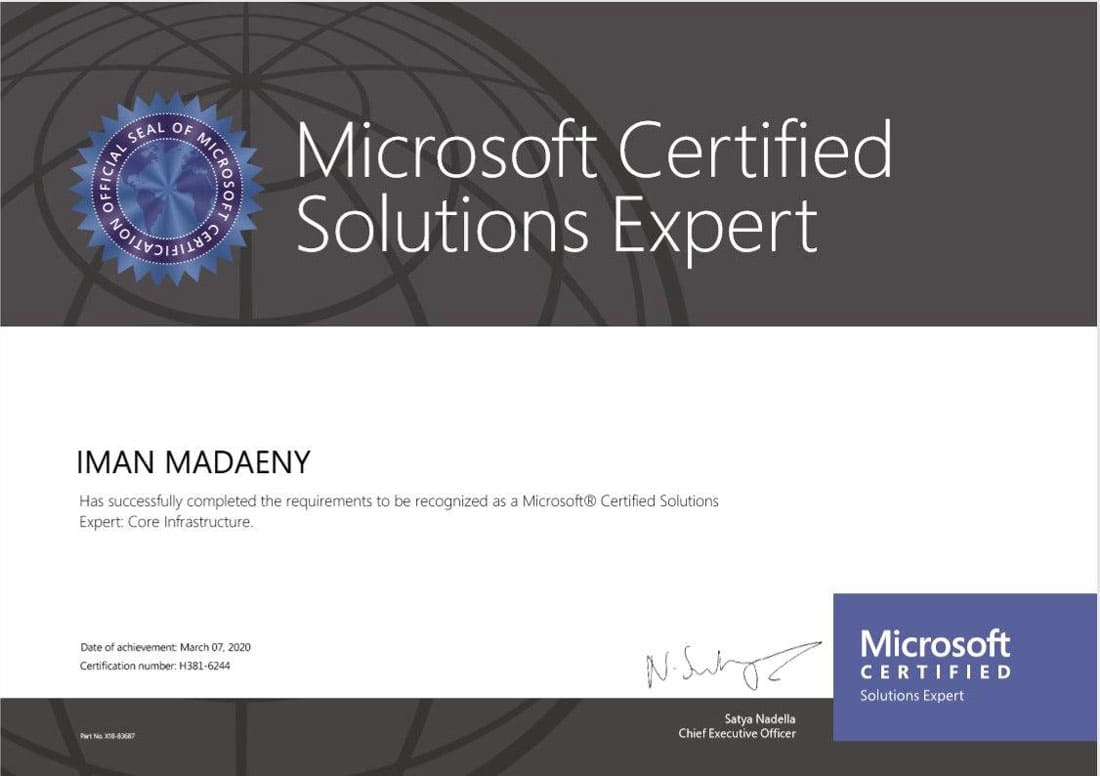 Microsoft Certified Solutions Expert