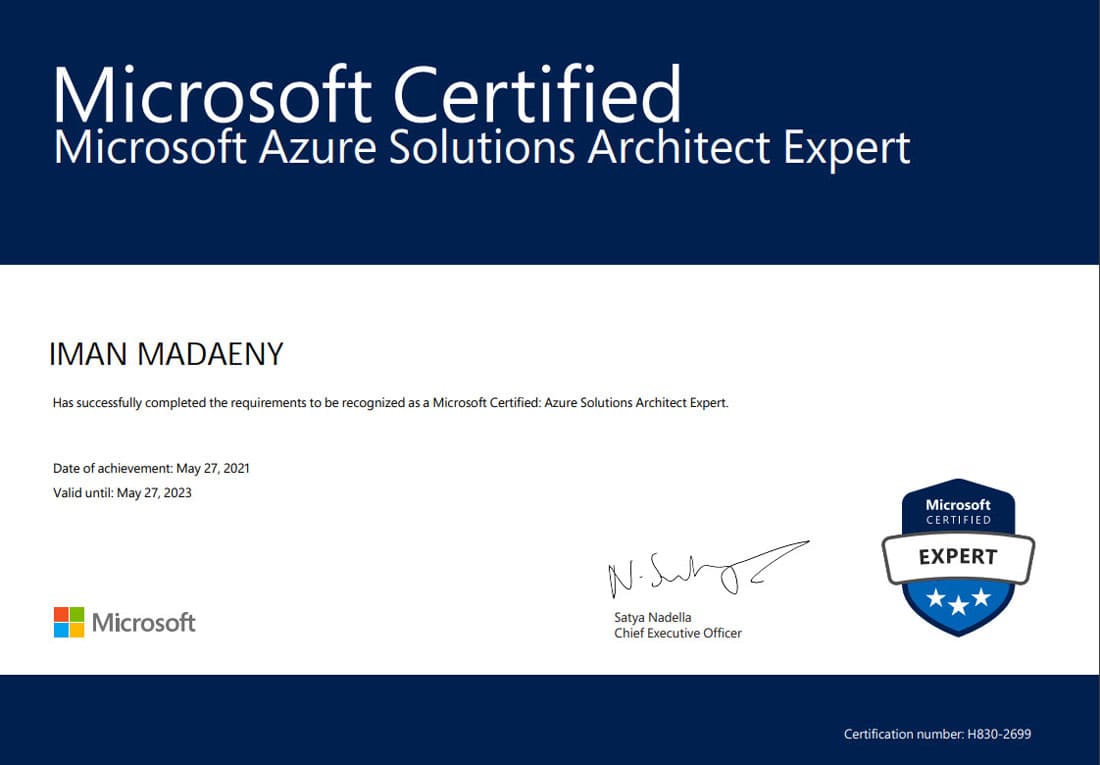 Microsoft Azure Solutions Architect Expert Certification