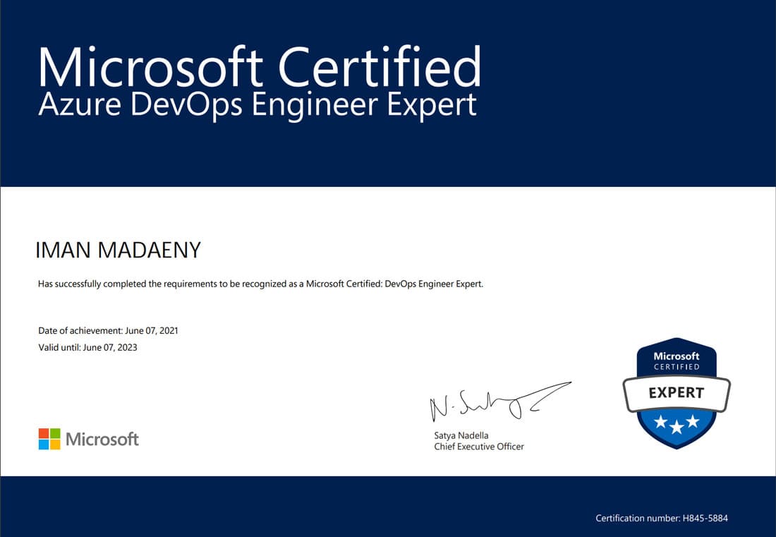 Azure DevOps Engineer Expert Certification